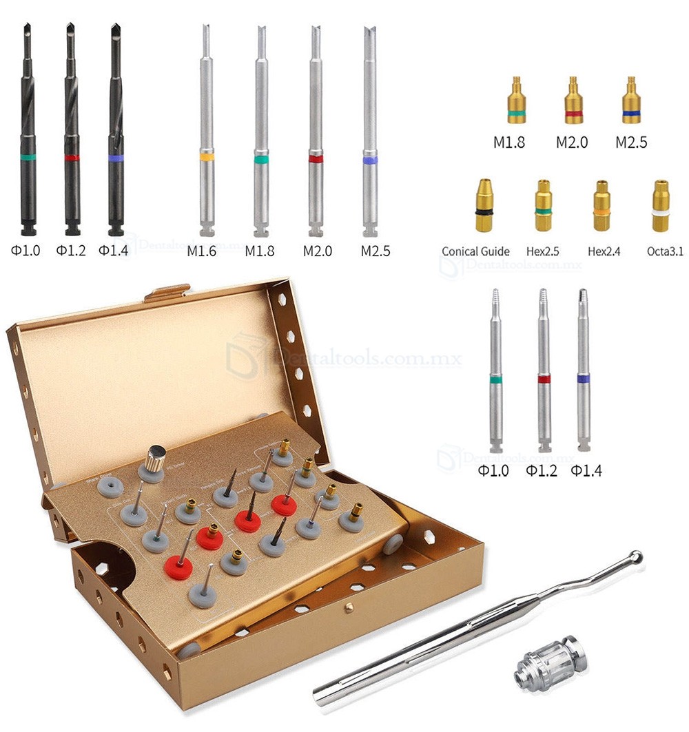 Kit de Extracci&oacute;n de Tornillos Rotos en Implantes Dentales Set de Extractores